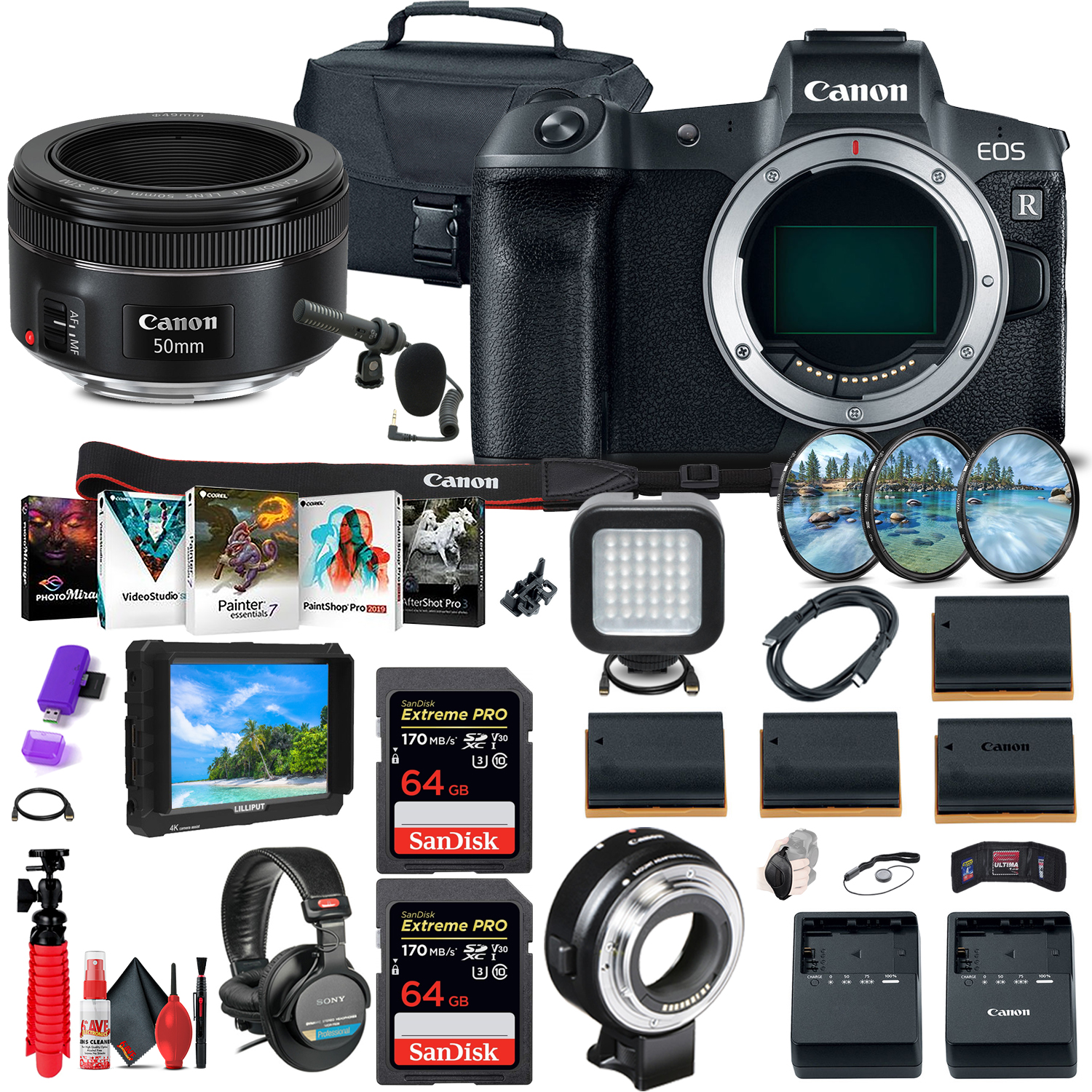 Canon EOS R Mirrorless Digital Camera (3075C002) + 4K Monitor + More - image 1 of 8