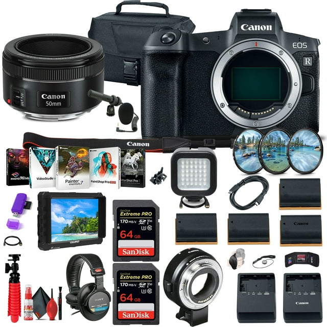 Canon EOS R Mirrorless Digital Camera (3075C002) + 4K Monitor + More