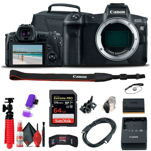 Canon EOS R Mirrorless Digital Camera (3075C002) + 64GB Memory Card + More (International Version)