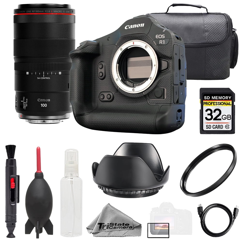 Canon EOS R1 Camera + RF 100mm f/2.8L Macro IS USM Lens +32GB +