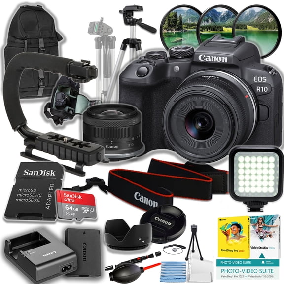 Canon EOS R10 24.2 Megapixel APS-C Sensor Mirrorless Camera with Lens, 0.71", 1.77" (International Version)