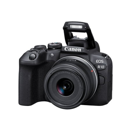 Canon - EOS R10 Mirrorless Camera with RF-S18-45 f/4.5-6.3 IS STM Lens - Black