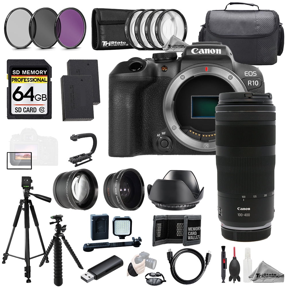 Canon EOS R10 Camera + RF 100-400mm f/5.6-8 IS USM Lens+64GB+Ext