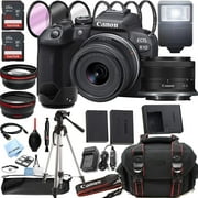 Canon EOS R10 Mirrorless Camera New, Black with RF-S 18-45mm F/4.5-6.3 IS STM Lens, 128GB Memory, Case, Tripod, Filters Bundle International Version