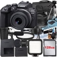thumbnail image 1 of Canon EOS R10 Mirrorless Camera (International Version) with RF-S 18-45mm Lens + 128GB Memory Card + Case + LED Flash + ZeeTech Accessory Bundle, 1 of 11