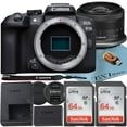 thumbnail image 1 of Canon EOS R10 Mirrorless Camera with RF-S 18-45mm f/4.5-6.3 IS STM Lens + 2 Pack SanDisk 64GB Memory Card + ZeeTech Accessory Bundle (International Version), 1 of 5