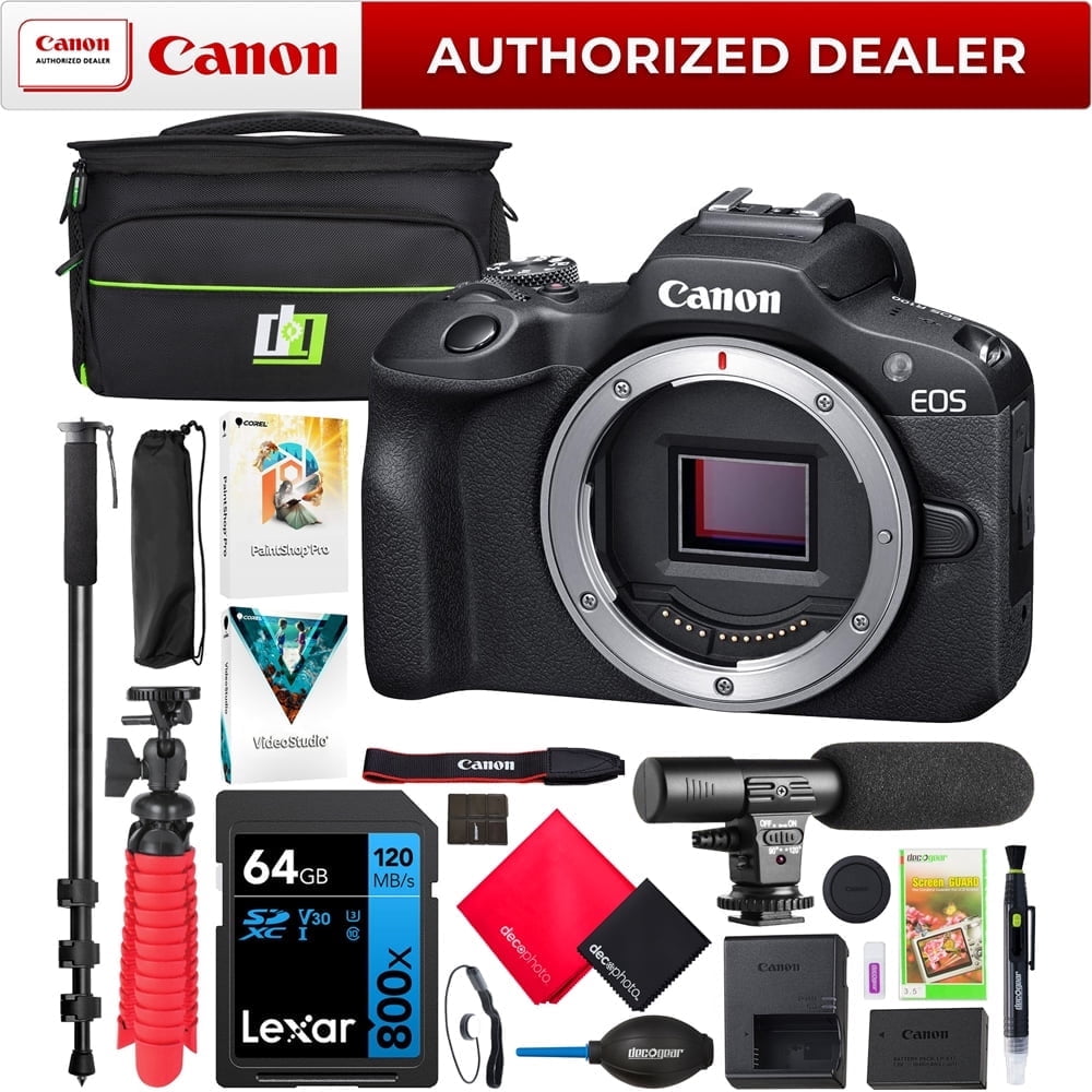 Canon EOS R100 Mirrorless APS-C Interchangeable Lens Camera Body ...