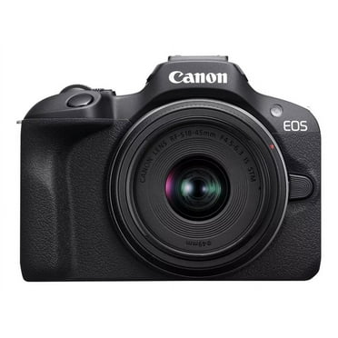 Canon EOS R100 - Mirrorless Camera - 24.1 MP - APS-C - 4K / 29.97 fps - 2.5x optical zoom RF-S 18-45mm F4.5-6.3 IS STM lens - Wi-Fi, Bluetooth - black