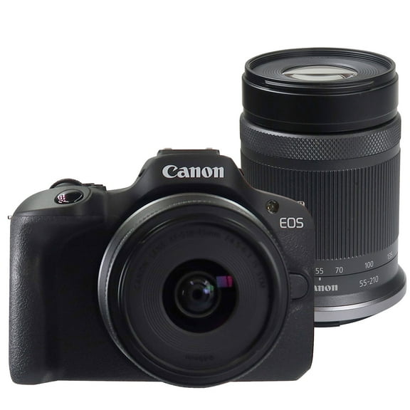 Canon EOS R100 Mirrorless Camera Black with Canon RF-S 18-45mm and Canon RF-S 55-210mm IS STM Lens (International Version)