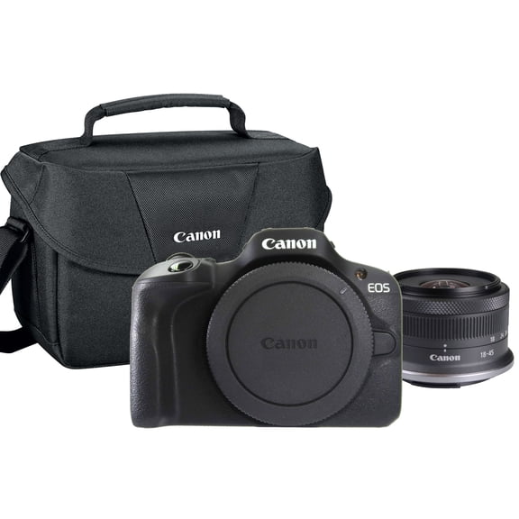 Canon EOS R100 Mirrorless Camera Black with RF-S 18-45mm f/4.5-6.3 IS STM Lens and SLR Gadget Bag (International Version)