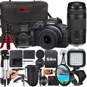 Canon EOS R100 Mirrorless Camera with RF-S 18-45mm + 75-300mm Lens + 64GB Memory Card + Case + Tripod + SV Premium Accessory Bundle International Version