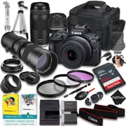 Canon EOS R100 Mirrorless Camera with RF-S 18-45mm f/4.5-6.3 IS STM And 75-300mm f/4-5.6 & 420-800mm f/8 Lens + 64GB Memory + Extra Battery + Camera Case + More 25pc Bundle International Version