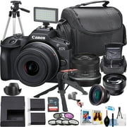 Canon EOS R100 Mirrorless Camera w/18-45mm Lens + Sandisk 64GB Ultra Memory Card + Camera Case + More 21pc Bundle International Version