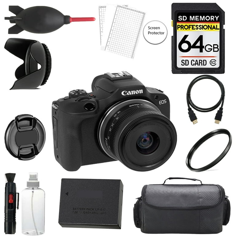 Canon EOS R100 Mirrorless Camera with 18-45mm Lens (Black) +