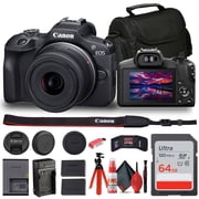 Canon EOS R100 Mirrorless Camera with 18-45mm Lens New 6052C012 + Bag + 64GB Card + LPE17 Battery + Much MoreInternational Model