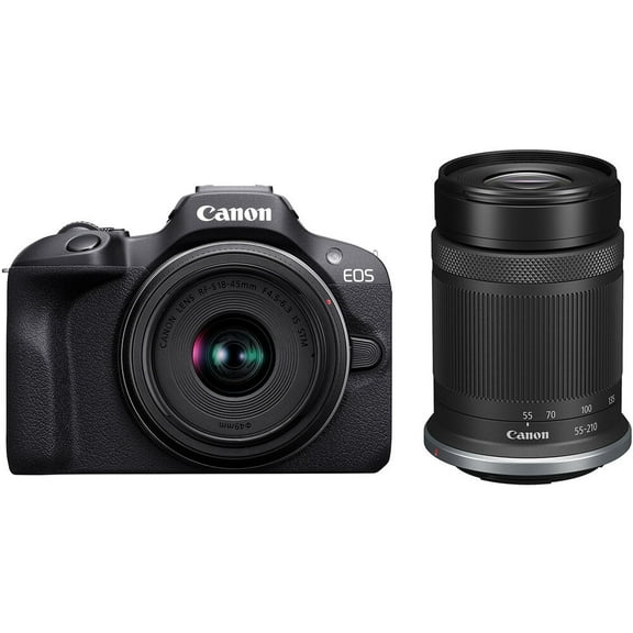 Canon EOS R100 Mirrorless Camera with 18-45mm and 55-210mm Lenses Kit (International Version)