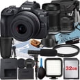 thumbnail image 1 of Canon EOS R100 Mirrorless Camera with RF-S 18-45mm + 18-150mm Lens + 32GB Memory Card + Case + LED Flash + ZeeTech Accessory Bundle (International Version), 1 of 9