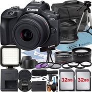 Canon EOS R100 Mirrorless Camera with RF-S 18-45mm Lens + 2 Pack 32GB Memory Card + Case + ZeeTech Accessory International Version