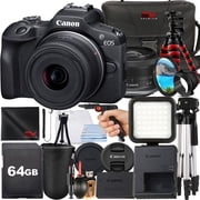 Canon EOS R100 Mirrorless Camera with RF-S 18-45mm Lens + 64GB Memory Card + Case + Tripod + SV Premium Accessory Bundle International Version