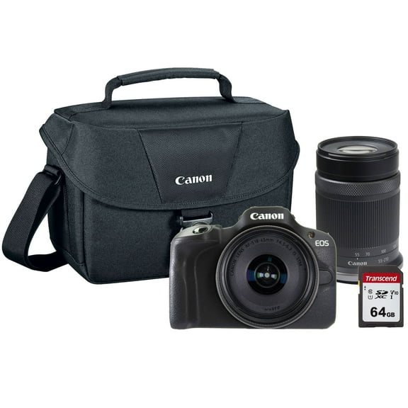 Canon EOS R100 Mirrorless Camera with RF-S 18-45mm Lens and RF-S 55-210mm IS STM Lens (Canon RF) Kit (International Version)