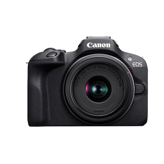 Canon EOS R100 Mirrorless Camera with RF-S 18-45mm and 55-210mm Lenses, 24.1MP, 4K Video, Wi-Fi (Sold without manufacturer warranty)