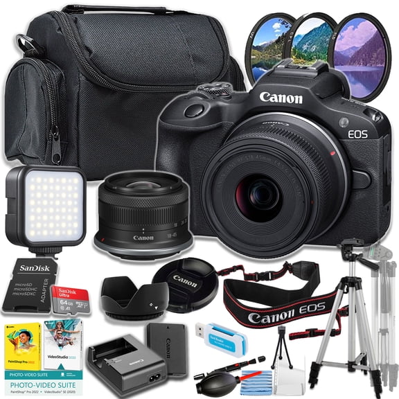 Canon EOS R100 Mirrorless Camera with RF-S18-45mm IS STM Lens, APS-C Sensor, 24.1MP, Entry-Level Creators