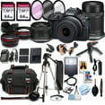 thumbnail image 1 of Canon EOS R100 Mirrorless Camera18-45mm and 55-210mm Lenses + 128GB Memory, Spare Battery, Filters,Case, Tripod, Flash, and More (43pc Bundle) (International Version), 1 of 8