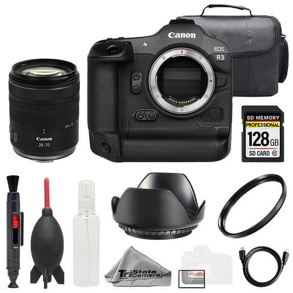 Canon EOS R3 Camera + RF 28-70mm f/2.8 IS STM Lens +128GB+ Bag+ UV Filter- Basic Kit (International Version)