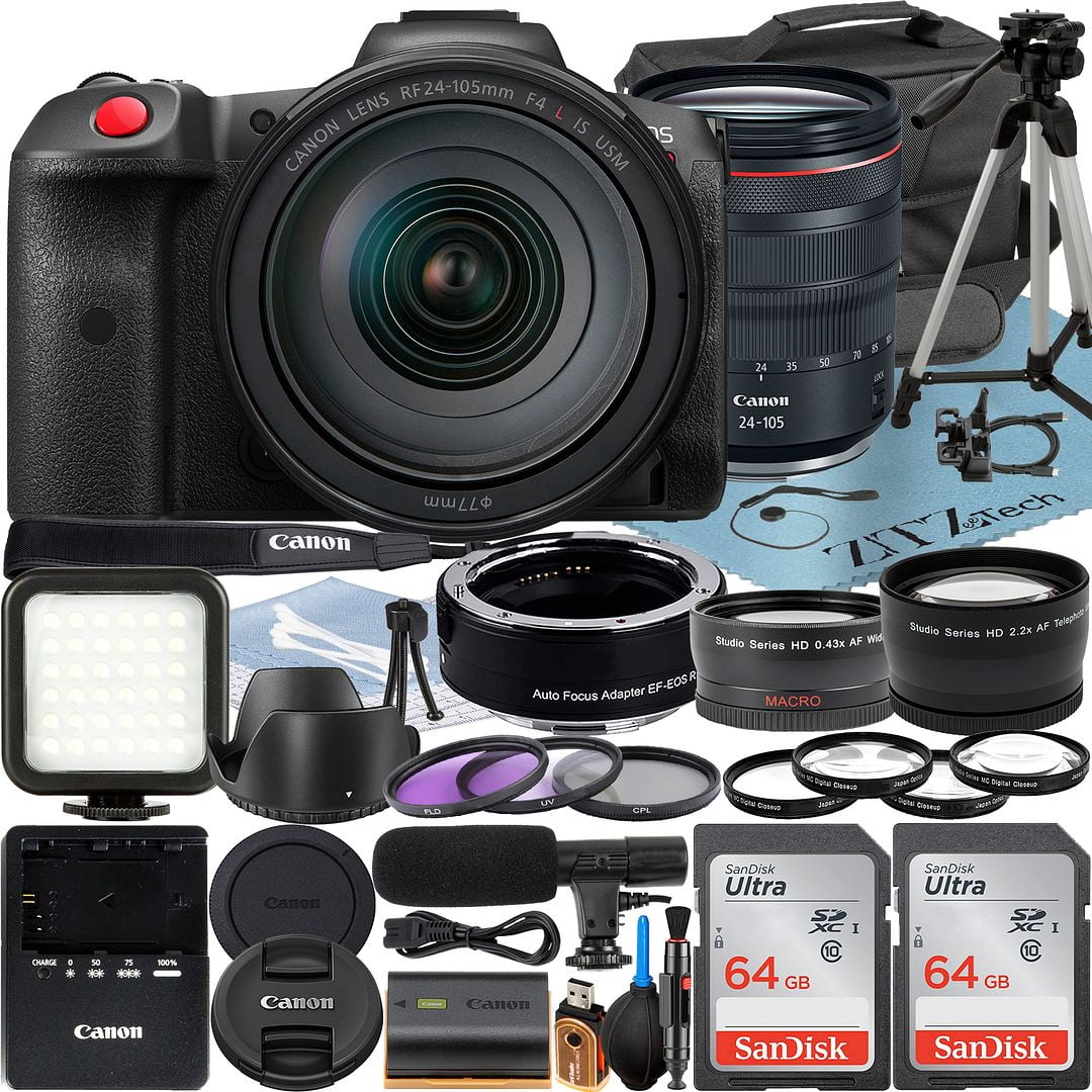 Canon EOS R5 C Mirrorless Cinema Camera with RF 24-105mm Lens + Mount ...