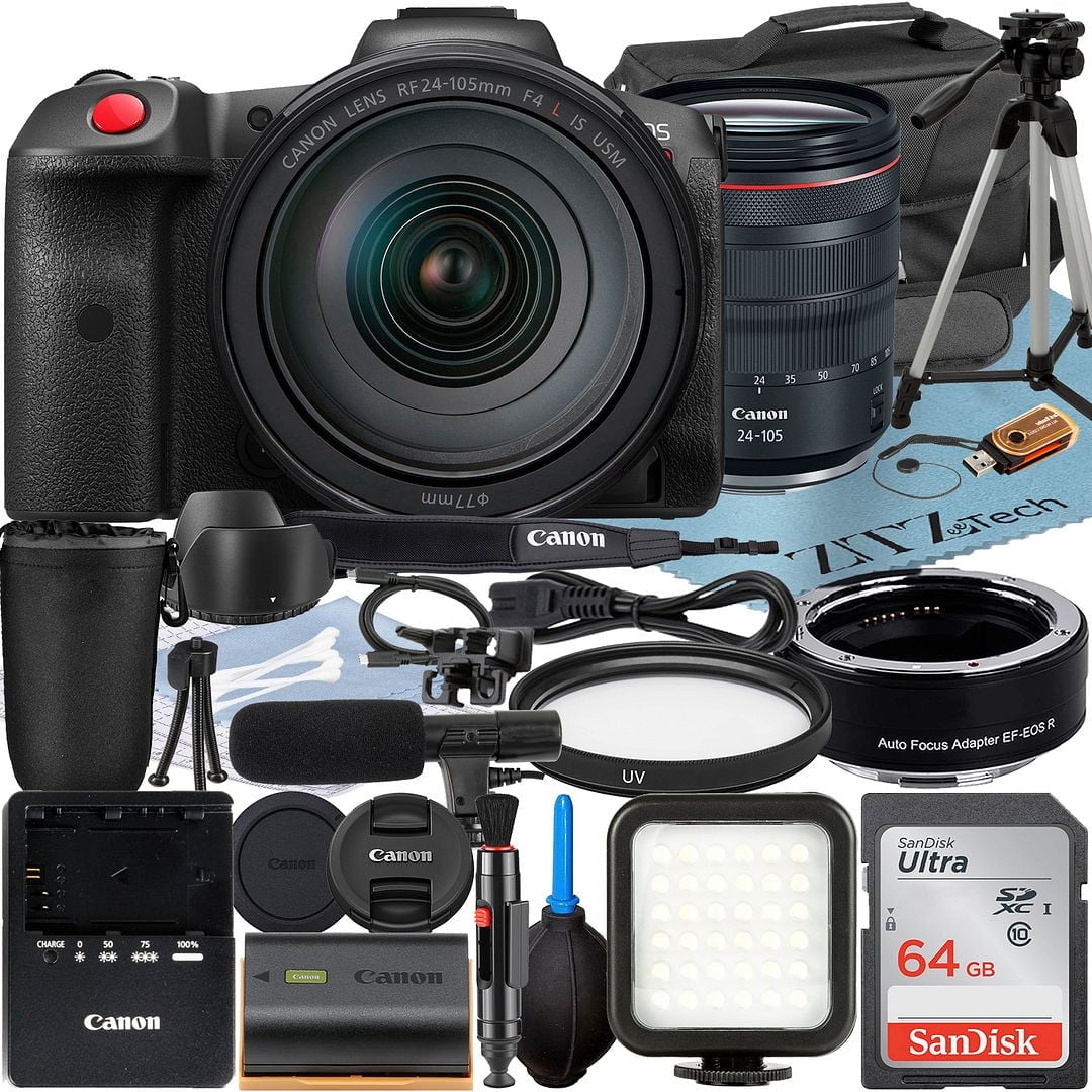 Canon EOS R5 C Mirrorless Cinema Camera with RF 24-105mm Lens + Mount ...