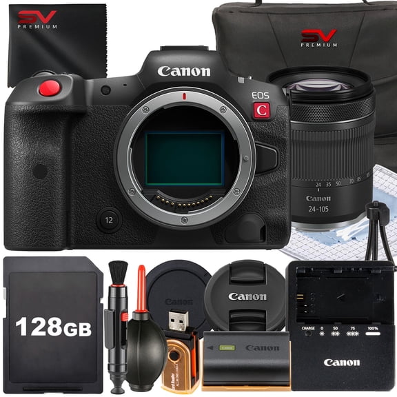 Canon EOS R5-C Mirrorless Cinema Camera with 128GB SanDisk Memory Card + Case + SV Premium Accessory Bundle (International Version)