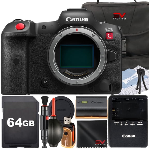 Canon EOS R5-C Mirrorless Cinema Camera with 64GB Memory Card + Case + SV Premium Accessory Bundle (International Version)
