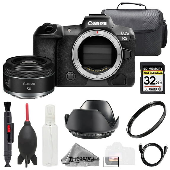 Canon EOS R5 Camera + RF 50mm f/1.8 STM Lens +32GB + Bag+ UV Filter- Basic Kit (International Version)