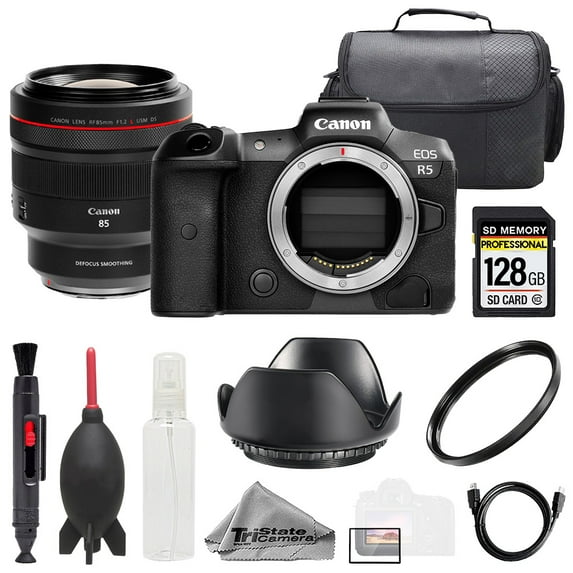 Canon EOS R5 Camera + RF 85mm f/1.2 L USM DS Lens +128GB+ Bag+ UV Filter- Basic Kit (International Version)