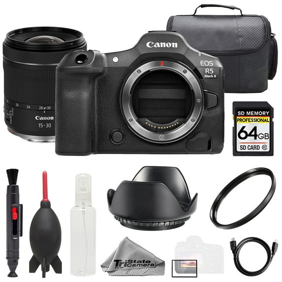 Canon EOS R5 II Camera + 15-30mm f/4.5-6.3 IS STM Lens +64GB + Bag+ UV Filter- Basic Kit (International Version)