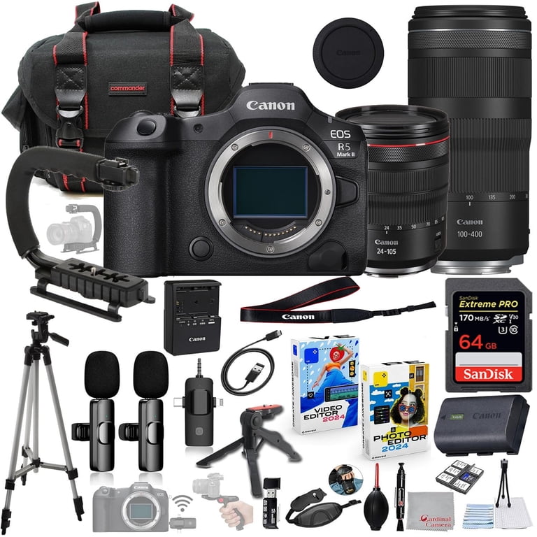 Canon EOS R5 Mark II Mirrorless Camera with 24-105mm f/4 & 100