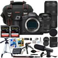 thumbnail image 1 of Canon EOS R5 Mark II Mirrorless Camera with 28-70mm & 100-400mm Lens Bundle with Commander Gear Bag + Microphone + 2X 64GB Extreme Memory Cards + Accessory Kit, 1 of 5