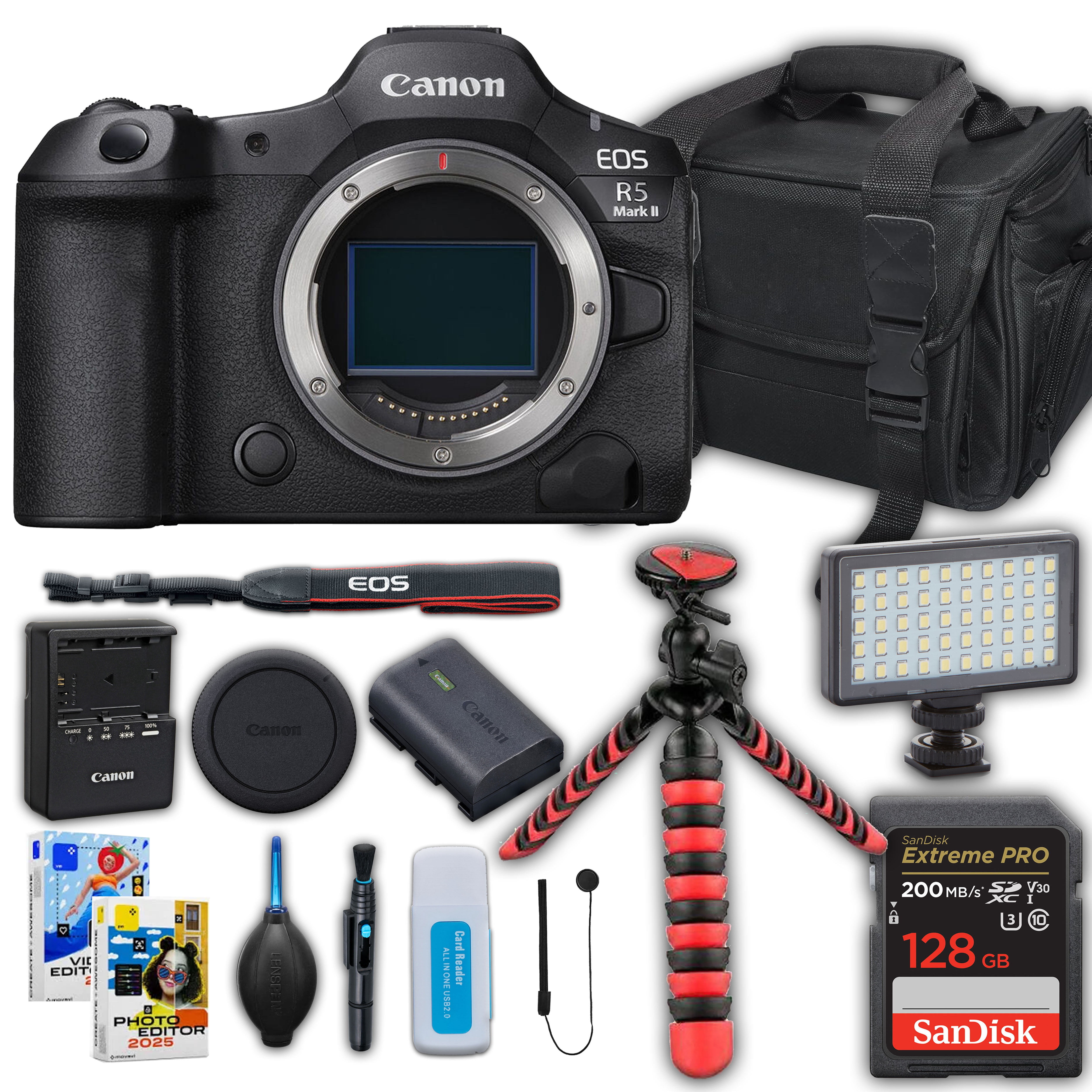 Canon EOS R5 Mark II Mirrorless Camera Body Only + SanDisk Extreme