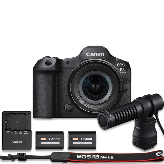 Canon EOS R5 Mark II Mirrorless Camera Video Creator Combo | Canon USA Model | with RF 24-105mm f/4-7.1 is STM Lens