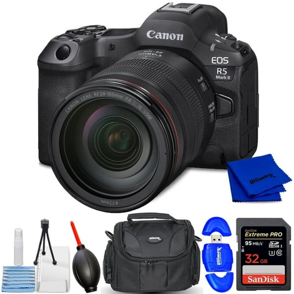 Canon EOS R5 Mark II Mirrorless Camera with 24-105mm Lens, 50.3MP, Full-Frame CMOS, Black, 1