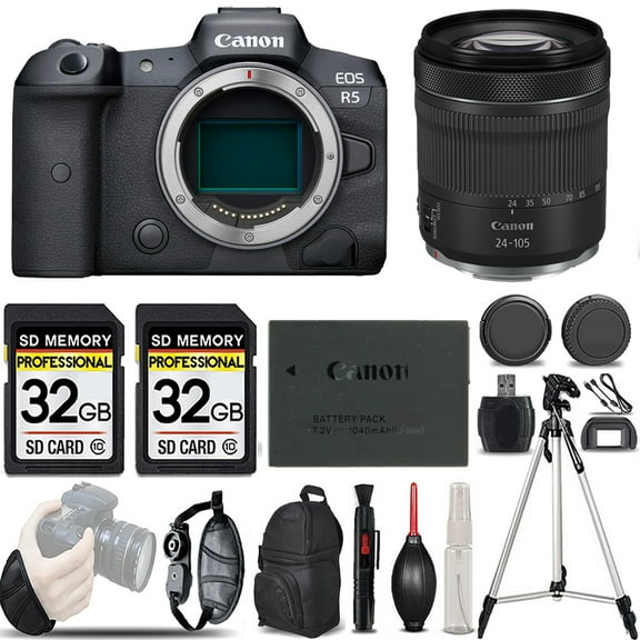 Canon EOS R5 Mirrorless Camera +24-105mm f/4-7.1 IS STM Lens -LOADED KIT (International Version)