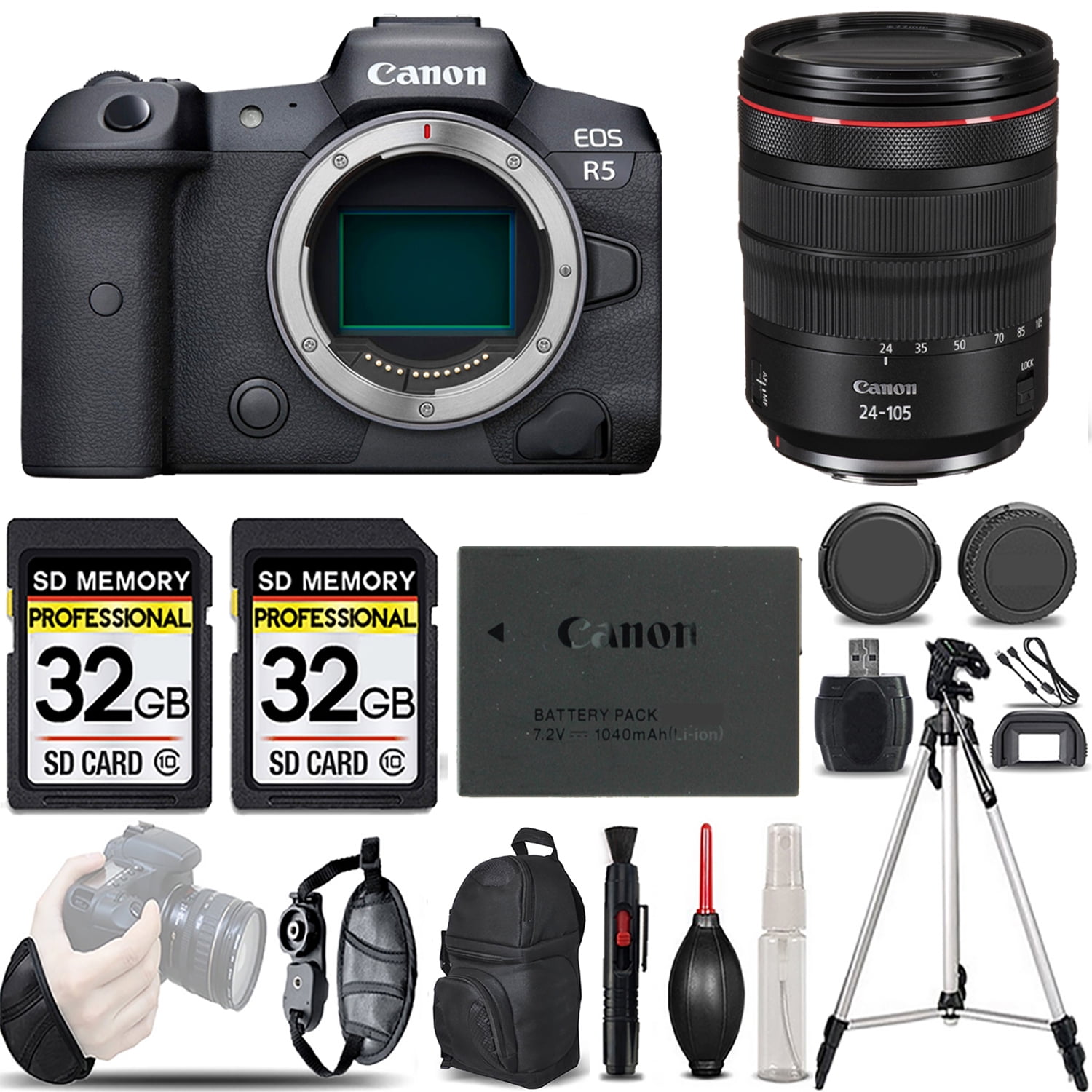 Canon EOS R5 Mirrorless Camera +24-105mm f/4 L IS USM Lens -LOADED