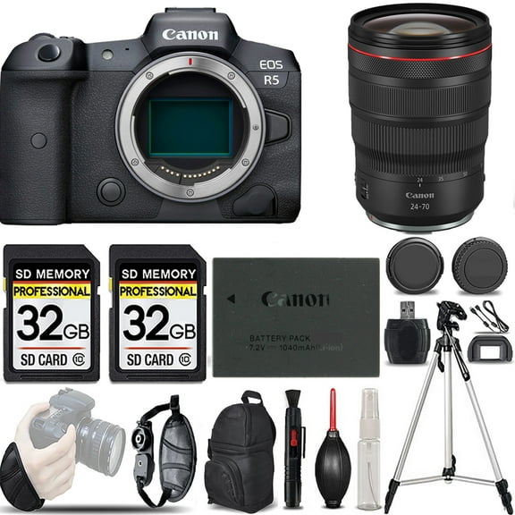 Canon EOS R5 Mirrorless Camera +24-70mm f/2.8 L IS USM Lens -LOADED KIT (International Version)