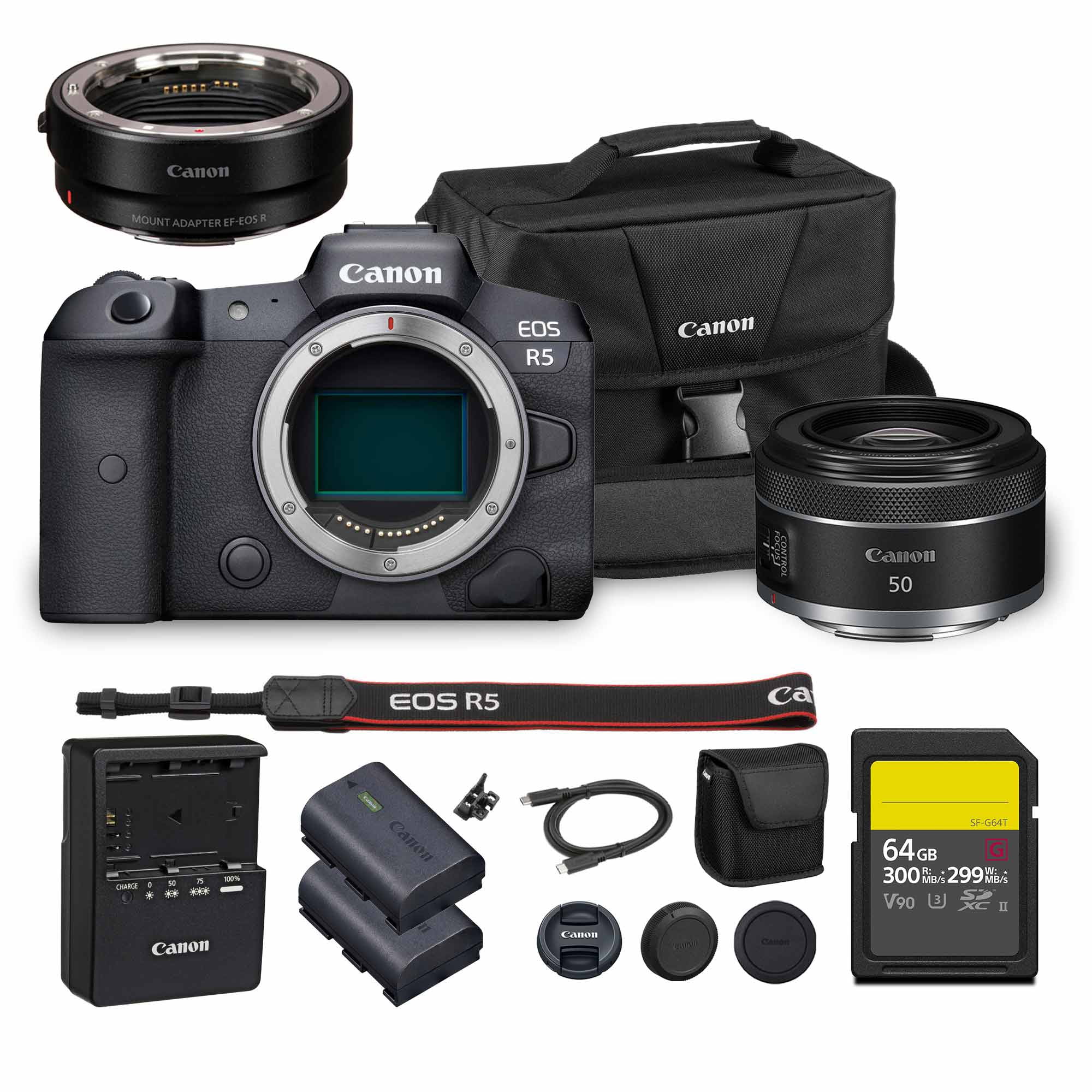Canon EOS R5 Mirrorless Camera – 45MP Full-Frame Sensor, 8K Video