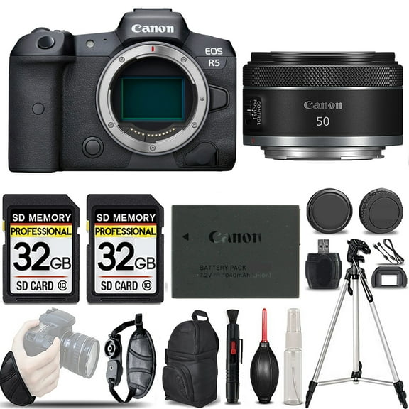 Canon EOS R5 Mirrorless Camera +50mm f/1.8 STM Lens -LOADED KIT (International Version)