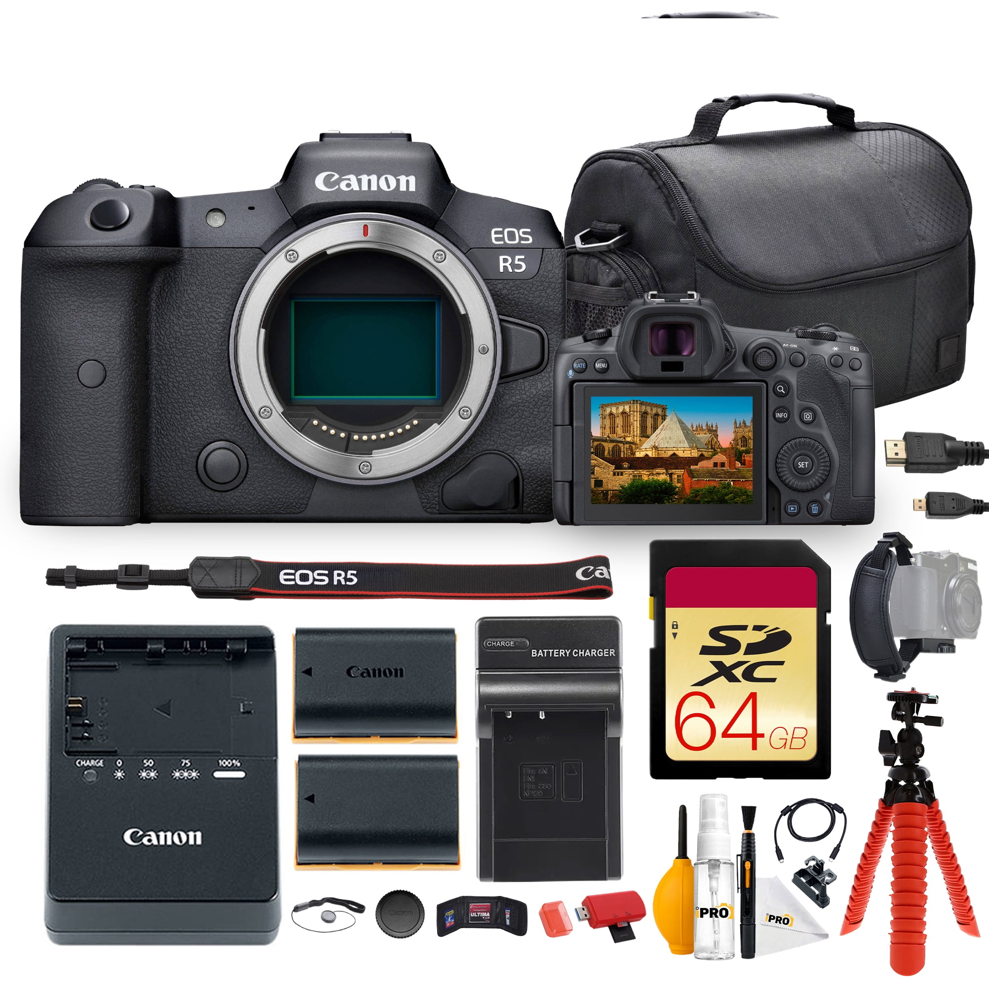 Canon EOS R5 Mirrorless Camera Bundle | 45MP Full-Frame Sensor, 8K ...