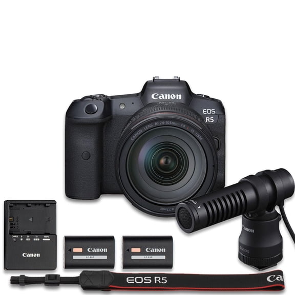 Canon EOS R5 Mirrorless Camera Video Creator Combo | Canon USA Model | with RF 24-105mm f/4 L is USM Lens