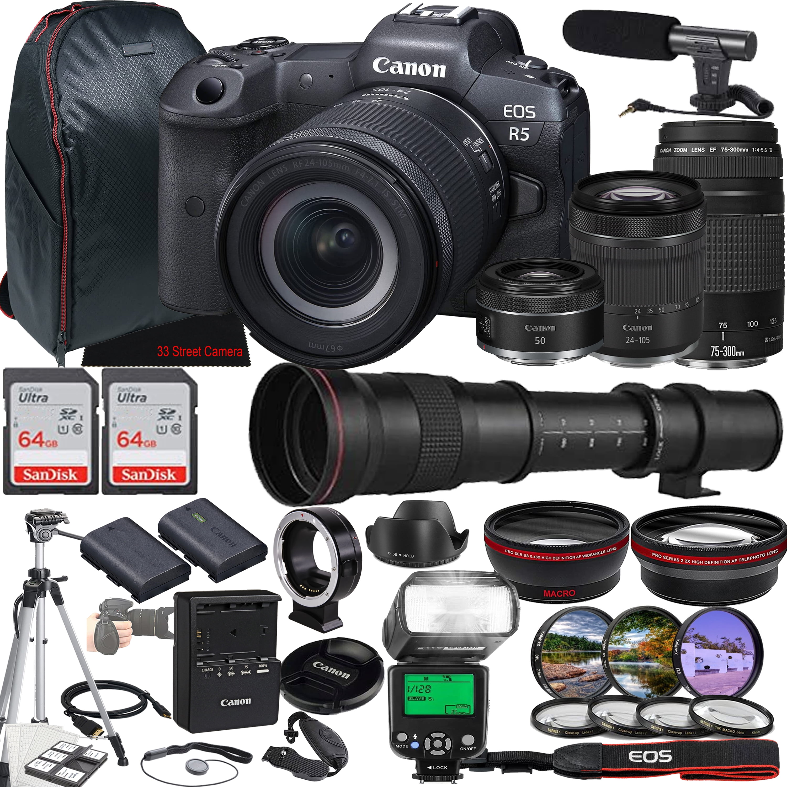 Canon EOS 5QD+EF 28-105mm+EF 100-300mm付き