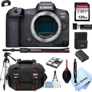 Canon EOS R5 Mirrorless Digital Camera Body Bundle + 128GB Memory + Case + Tripod 18pc Bundle International Version