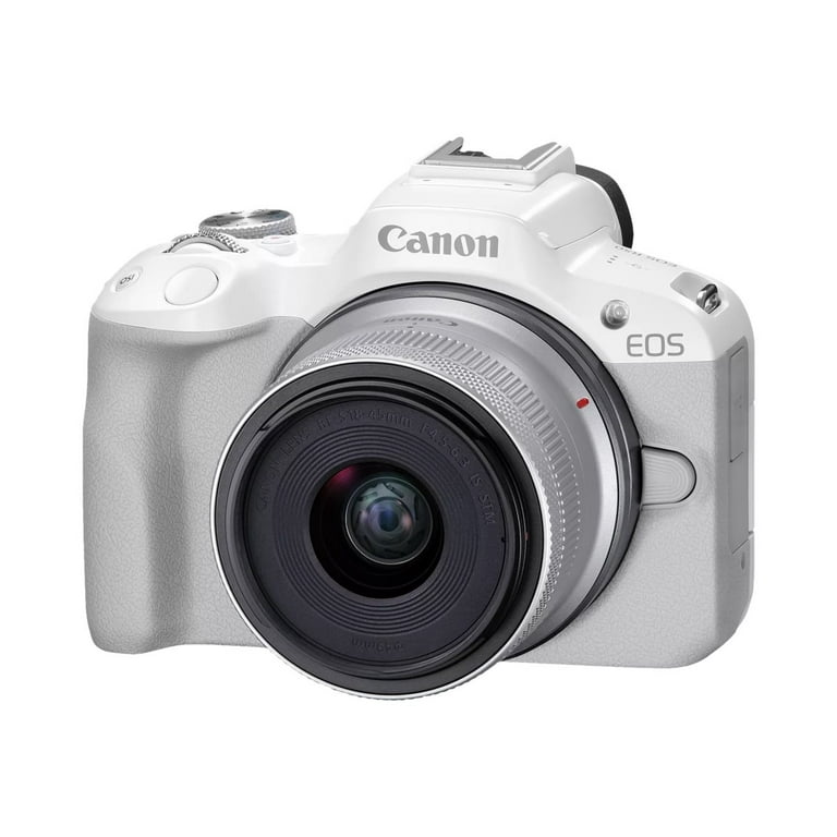 Canon EOS R50 Mirrorless Camera (White) w/RF-S18-45mm Lens